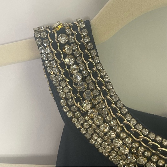 Marina floor length formal gown with embellished collar & flowy bottom Size 10 - Picture 7 of 16